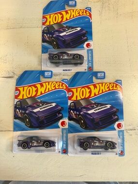 Lot of 3 Hot Wheels 2024 HW J-Imports Mazda RX-7 Purple